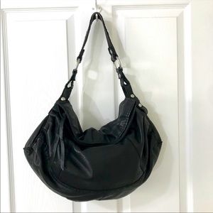 Luck Brand Jeans black lamb leather black hobo bag